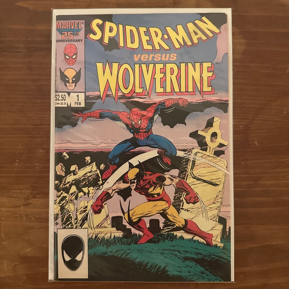 Spider-Man versus Wolverine #1 Marvel 25th Anniversary 1987 Comic Book FN/VF Raw